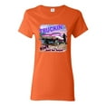 thumbnail image 1 of Wild Bobby, Truckin Ain't Just For Boys, Cars and Trucks, Women Graphic Tee, Orange, X-Large, 1 of 4