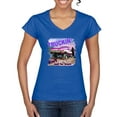 thumbnail image 1 of Wild Bobby, Truckin Ain't Just For Boys, Cars and Trucks, Women Standard V-Neck Tee, Royal, Small, 1 of 4