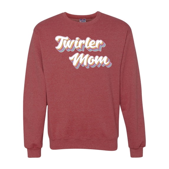Wild Bobby Twirler Mom Girl Sports Unisex Crewneck Graphic Sweatshirt, Vintage Heather Red, Medium