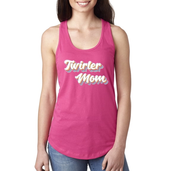 Wild Bobby, Twirler Mom Girl Sports Women Racerback Tank Top, Raspberry, Large