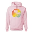 thumbnail image 1 of Two Coconut Palm Trees Beach Sunset | Mens Pop Culture Hooded Sweatshirt Graphic Hoodie, Light Pink, Medium, 1 of 4