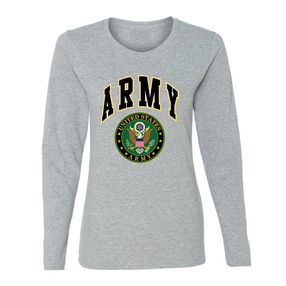 Wild Bobby U.S. Army Official Seal Women Graphic Long Sleeve Tee