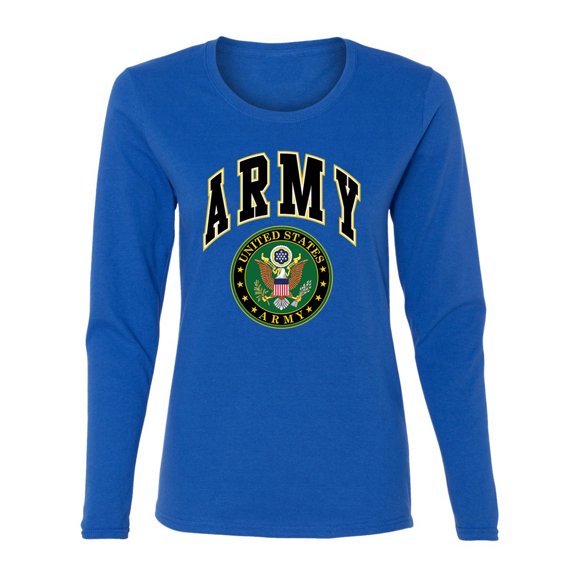 Wild Bobby U.S. Army Official Seal Women Graphic Long Sleeve Tee