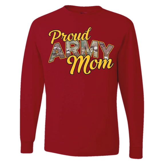 Wild Bobby U.S. Army Proud Mom Men Long Sleeve Shirt