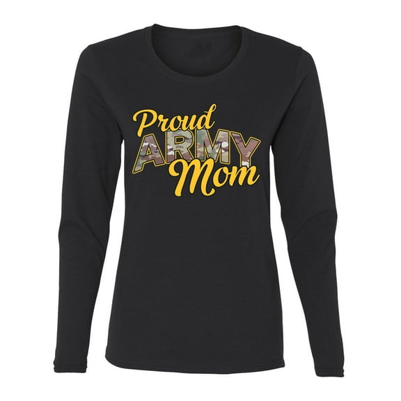 Wild Bobby U.S. Army Proud Mom Women Graphic Long Sleeve Tee