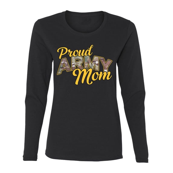 Wild Bobby U.S. Army Proud Mom Women Graphic Long Sleeve Tee