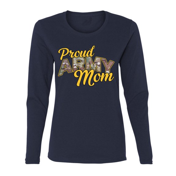 Wild Bobby U.S. Army Proud Mom Women Graphic Long Sleeve Tee