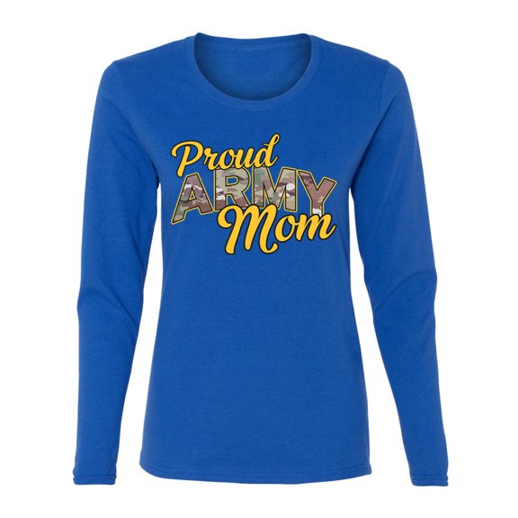 Wild Bobby U.S. Army Proud Mom Women Graphic Long Sleeve Tee