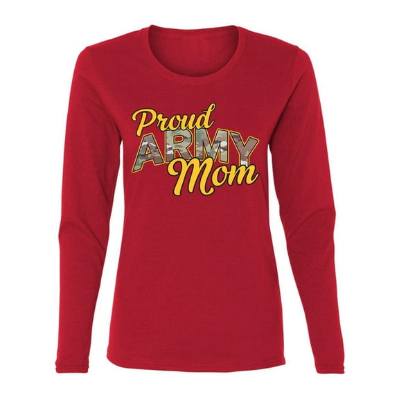 Wild Bobby U.S. Army Proud Mom Women Graphic Long Sleeve Tee