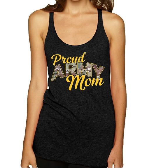 Wild Bobby U.S. Army Proud Mom Women Tri-Blend Racerback Tank Top