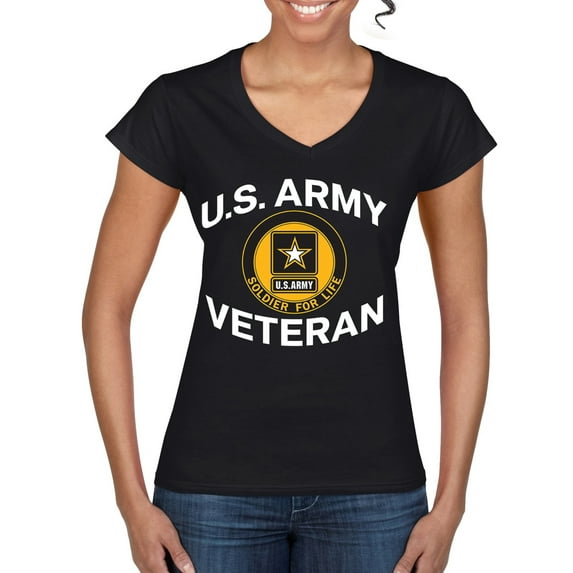 Wild Bobby U.S. Army Veteran Women Standard V-Neck Tee