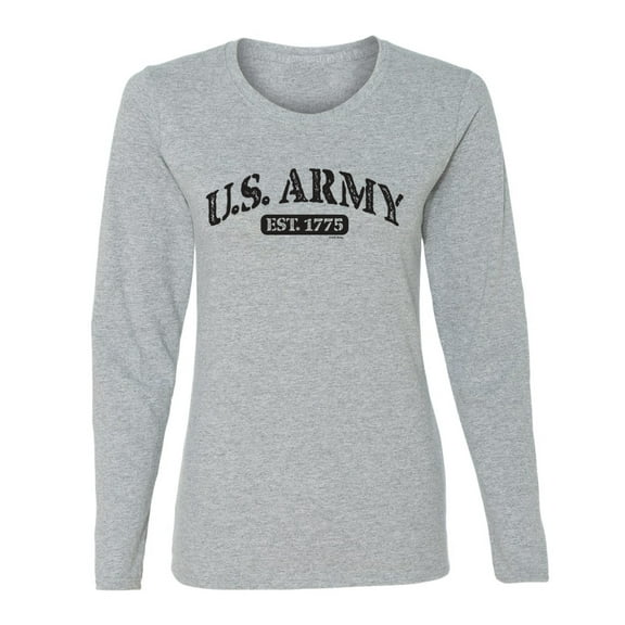 Wild Bobby U.S. Army Vintage 1775 Women Graphic Long Sleeve Tee