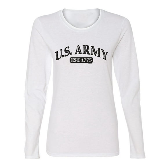 Wild Bobby U.S. Army Vintage 1775 Women Graphic Long Sleeve Tee