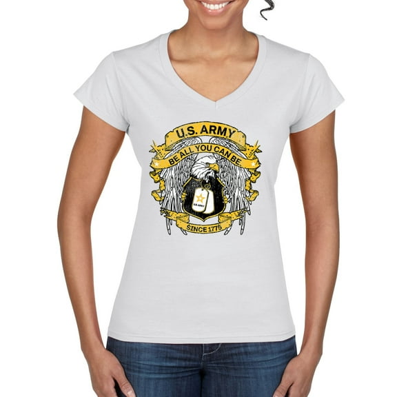 Wild Bobby US Army Be All You Can Be Since 1775 Women Standard V-Neck Tee