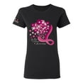 thumbnail image 1 of Wild Bobby US Flag Breast Cancer Awareness Flowers US Flag Breast Cancer Awareness Women Graphic Tee, Black, Medium, 1 of 5