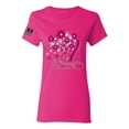 thumbnail image 1 of Wild Bobby US Flag Breast Cancer Awareness Flowers US Flag Breast Cancer Awareness Women Graphic Tee, Fuschia, Small, 1 of 5