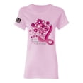 thumbnail image 1 of Wild Bobby US Flag Breast Cancer Awareness Flowers US Flag Breast Cancer Awareness Women Graphic Tee, Light Pink, 3X-Large, 1 of 5