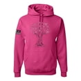 thumbnail image 1 of Wild Bobby US Flag Breast Cancer Awareness Pink Tree Words of Encouragement US Flag Breast Cancer Awareness Unisex Hoodie Sweatshirt, Fuschia, 3X-Large, 1 of 5