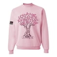 thumbnail image 1 of Wild Bobby US Flag Breast Cancer Awareness Pink Tree Words of Encouragement US Flag Breast Cancer Awareness Unisex Crewneck Sweatshirt, Light Pink, X-Large, 1 of 5