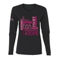 thumbnail image 1 of Wild Bobby US Flag Breast Cancer Awareness Words of Encouragement Distressed US Flag Breast Cancer Awareness Women Graphic Long Sleeve Tee, Black, Medium, 1 of 5