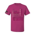 thumbnail image 1 of Wild Bobby US Flag Breast Cancer Awareness Words of Encouragement Distressed US Flag Breast Cancer Awareness Men Tee, Fuschia, 3X-Large, 1 of 5