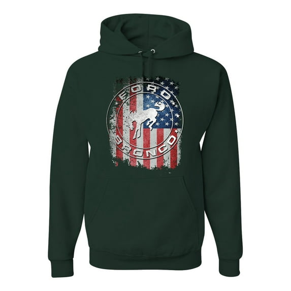 Wild Bobby US Flag Ford Bronco Unisex Hoodie Sweatshirt
