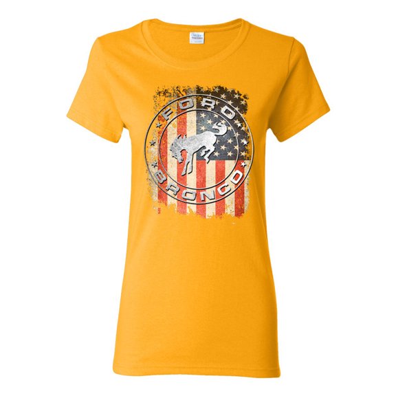 Wild Bobby US Flag Ford Bronco Women Graphic Tee