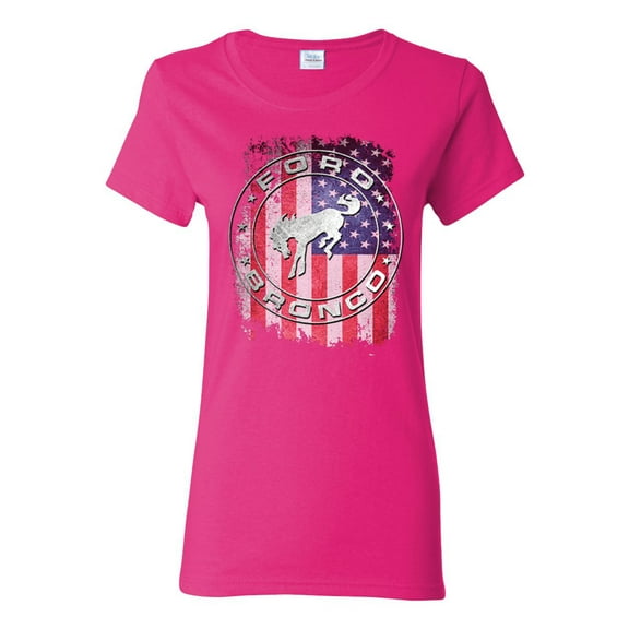 Wild Bobby US Flag Ford Bronco Women Graphic Tee