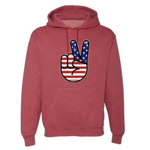 Wild Bobby USA Flag Peace Sign Hand Unisex Hoodie Sweatshirt