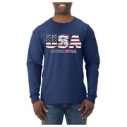 Wild Bobby USA Flag Pride One Nation One Team Eagle Soccer Graphic | Unisex Novelty T-Shirt | Soccer Football Fan Gift for Men Women Unisex Men Long Sleeve Shirt