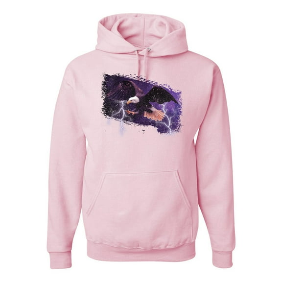 Wild Bobby, USA Freedom Eagle Portrait Fashion Graphic Hoodie Sweatshirt, Light Pink, 2XL