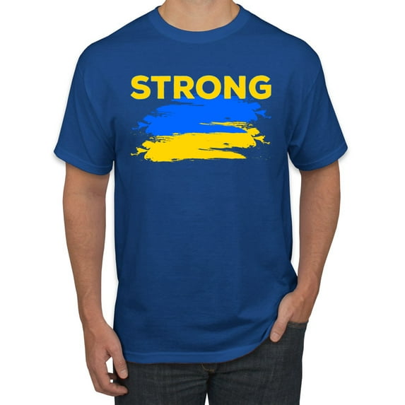 Wild Bobby, Ukranian Strong Vintage Men's Graphic T-Shirt, Royal, Large