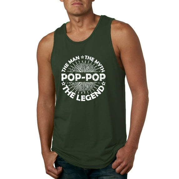 Wild Bobby, Uncle Man Myth Legend Funny Dad Uncle Papa Granpa Dad Gift, Father's Day, Men Graphic Tank Top, Forest Green, X-Large