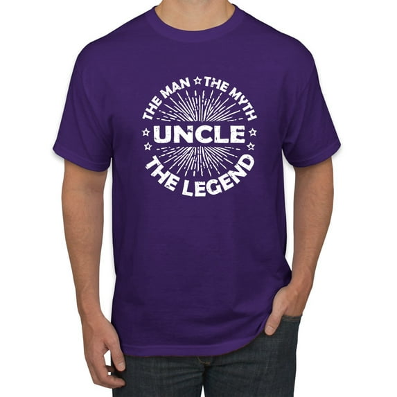 Wild Bobby, Uncle Man Myth Legend Funny Dad Uncle Papa Granpa Dad Gift, Father's Day, Men Graphic Tee, Purple, 5X-Large