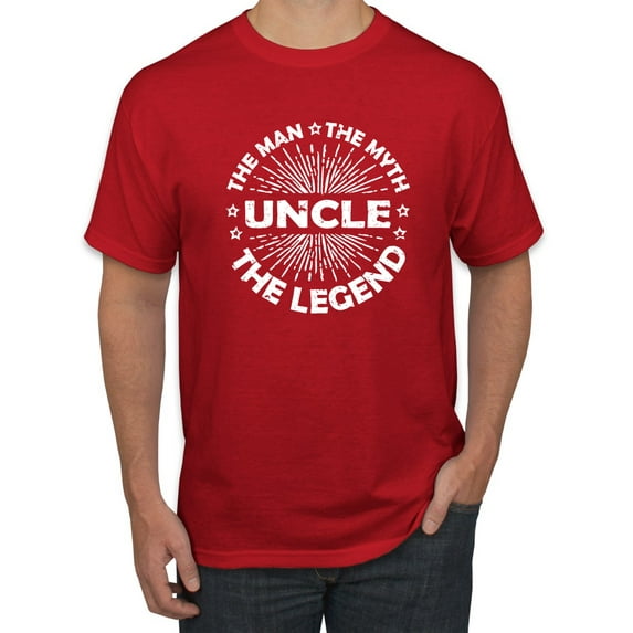 Wild Bobby, Uncle Man Myth Legend Funny Dad Uncle Papa Granpa Dad Gift, Father's Day, Men Graphic Tee, Red, Medium