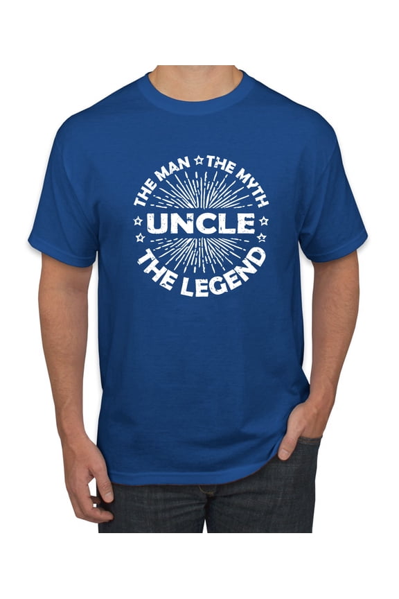 , Uncle Man Myth Legend Funny Dad Uncle Papa Granpa Dad Gift, Father's Day, Men Graphic Tee, Royal, Small