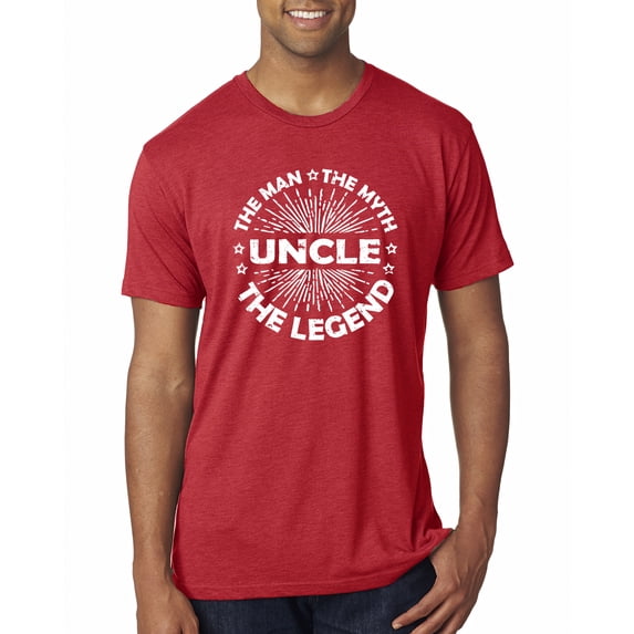 Wild Bobby, Uncle Man Myth Legend Funny Dad Uncle Papa Granpa Dad Gift, Father's Day, Men Premium Tri Blend Tee, Vintage Red, Small