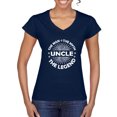 thumbnail image 1 of Wild Bobby, Uncle Man Myth Legend Funny Dad Uncle Papa Granpa Dad Gift, Father's Day, Women Standard V-Neck Tee, Navy, Small, 1 of 4