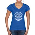 thumbnail image 1 of Wild Bobby, Uncle Man Myth Legend Funny Dad Uncle Papa Granpa Dad Gift, Father's Day, Women Standard V-Neck Tee, Royal, Medium, 1 of 4