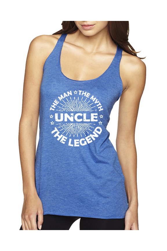 , Uncle Man Myth Legend Funny Dad Uncle Papa Granpa Dad Gift, Father's Day, Women Tri-Blend Racerback Tank Top, Vintage Royal, X-Large