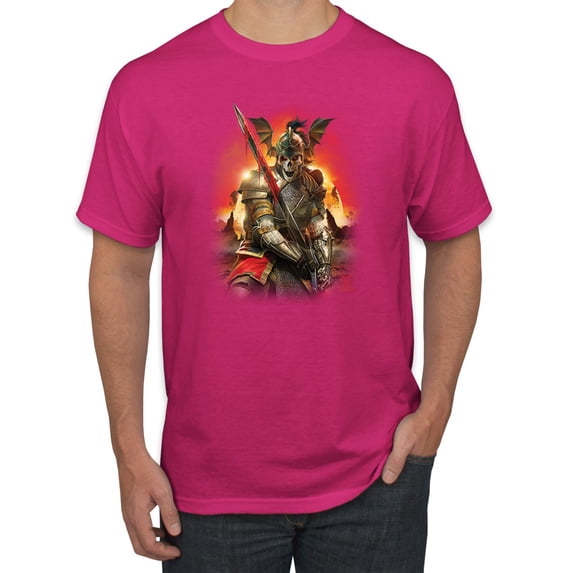 Wild Bobby, Undead Dark Knight, Pop Culture, Men Graphic Tees, Fuschia, Large