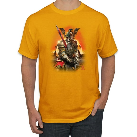 Wild Bobby, Undead Dark Knight, Pop Culture, Men Graphic Tees, Gold, X-Large