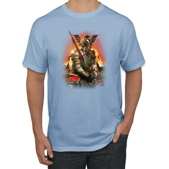 Wild Bobby, Undead Dark Knight, Pop Culture, Men Graphic Tees, Light Blue, Large