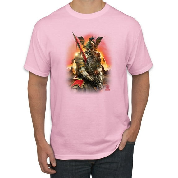 Wild Bobby, Undead Dark Knight, Pop Culture, Men Graphic Tees, Light Pink, 5XL