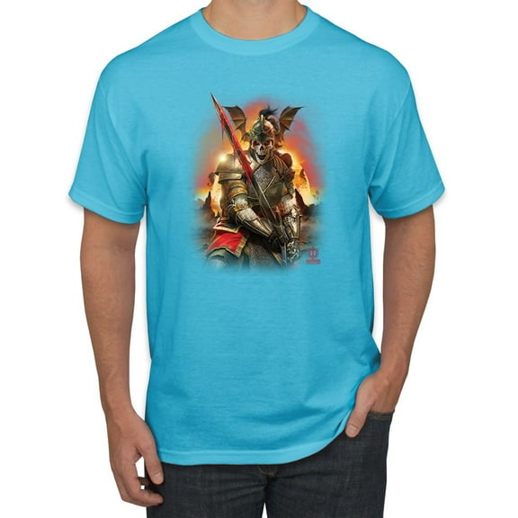 Wild Bobby, Undead Dark Knight, Pop Culture, Men Graphic Tees, Light Turquoise, 3XL