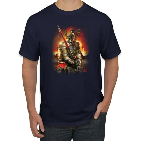 Wild Bobby, Undead Dark Knight, Pop Culture, Men Graphic Tees, Navy, Small