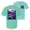 thumbnail image 1 of Wild Bobby, Underwater Whale Dolphin Bottlenose Nautical, Animal Lover, Front and Back Garment-Dyed Short Sleeve Tees, Mint, Small, 1 of 3