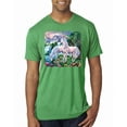 thumbnail image 1 of Wild Bobby, Unicorn Fanstasy Island Castle Animal Lover Male Premium Tri Blend T-Shirt, Envy, Small, 1 of 3