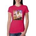 thumbnail image 1 of Unicorn Fanstasy Rainbow Castle Female Slim Fit Junior Tee, Raspberry, 2XL, 1 of 3