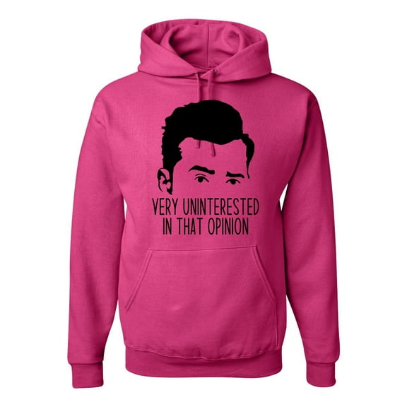 Wild Bobby, Uninterested in Opinion Schitt's David Quote, Pop Culture, Unisex Graphic Hoodie Sweatshirt, Fuschia, X-Large